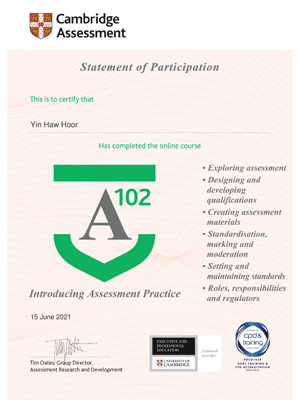 A102 Introducing Assessment Practice